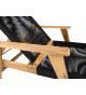 Bain de soleil en bois et cordage noir