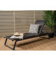 2 Chaises longues en aluminium et tissu noir