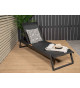 2 Chaises longues en aluminium et tissu noir