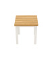 Table d'appoint carrée en teck et aluminium blanc