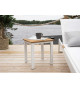 Table d'appoint carrée en teck et aluminium blanc