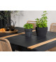 Table de jardin en aluminium noir et bois de teck 150 cm