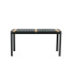 Table de jardin en aluminium noir et bois de teck 150 cm