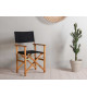 Chaises pliantes en bois massif et tissu noir