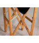 Chaises pliantes en bois massif et tissu noir