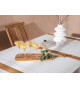 Table de jardin en aluminium blanc et bois de teck 150 cm