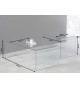 Set de 2 tables basses en verre transparent