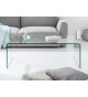 Table basse rectangulaire en verre transparent