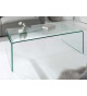Table basse rectangulaire en verre transparent