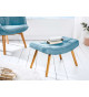 Fauteuil Scandinave design tissu bleu clair