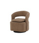 Fauteuil design en tissu bouclé brun clair