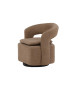 Fauteuil design en tissu bouclé brun clair