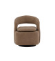Fauteuil design en tissu bouclé brun clair