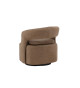 Fauteuil design en tissu bouclé brun clair