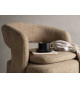 Fauteuil design en tissu bouclé brun clair