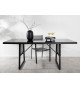 Table de jardin en verre et aluminium noir