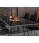 Table de jardin en verre et aluminium noir