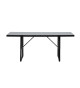 Table de jardin en verre et aluminium noir