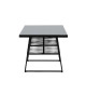 Table de jardin en verre et aluminium noir