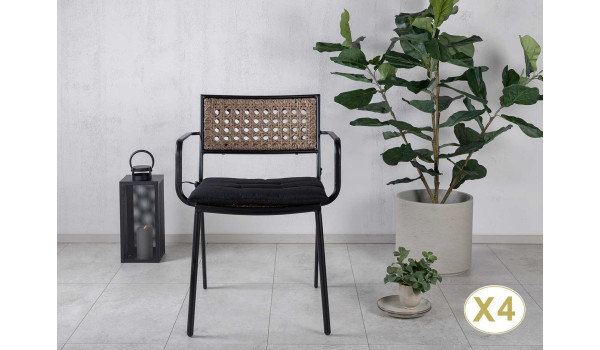 Chaises de jardin thermolaqués et polyrotin pas cher