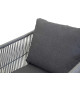 Banquette fauteuil et table de jardin gris et bois