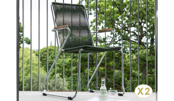 Chaises de jardin en cordage vert