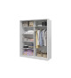 Armoire 2 portes coulissantes blanche avec miroir asymétrique