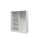 Armoire 2 portes coulissantes blanche avec miroir asymétrique