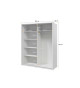 Armoire 2 portes coulissantes blanche avec miroir asymétrique
