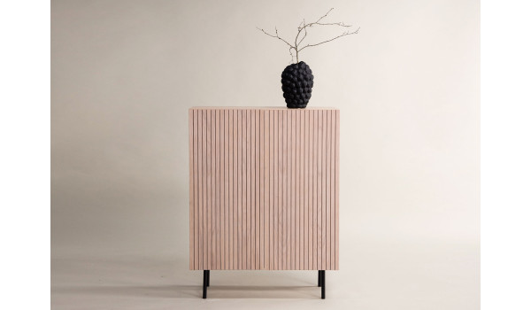 Buffet commode chêne blanchi et noir