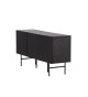 Buffet noir 150 cm façades rainurées