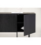 Buffet noir 150 cm façades rainurées