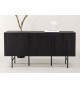 Buffet noir 150 cm façades rainurées