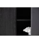 Buffet noir 150 cm façades rainurées