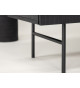 Buffet noir 150 cm façades rainurées