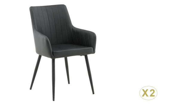 Fauteuils en simili noir
