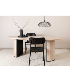 Table à manger moderne chêne blanchi