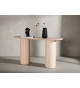 Console chêne blanchi et pieds cylindriques