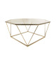 Table basse verre et doré forme design