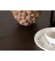 Table à manger ronde 120 cm bois foncé et métal