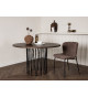Table à manger ronde 120 cm bois foncé et métal
