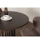 Table à manger ronde 120 cm bois foncé et métal