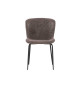 Chaises en tissu bouclé et métal noir