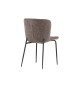 Chaises en tissu bouclé et métal noir