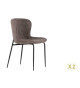 Chaises en tissu bouclé et métal noir