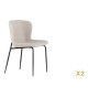 Chaises en tissu bouclé beige