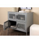 Meuble commode métal gris 90 cm