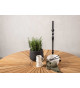Table de jardin ronde 140 cm blanche et teck