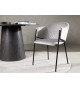 Fauteuils velours gris et métal noir