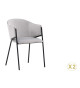 Fauteuils velours gris et métal noir